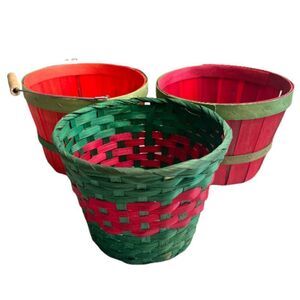 3/$15 or 5/$20 3 red/green Christmas baskets